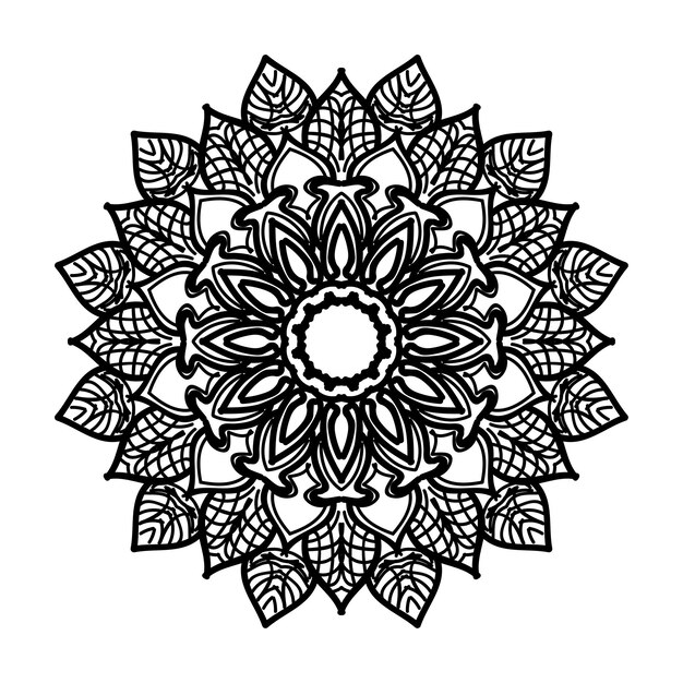 Handgetekende mandala-decoratie in etnisch oosters doodle-ornament