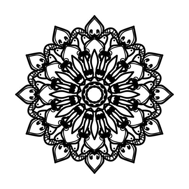 Handgetekende mandala-decoratie in etnisch oosters doodle-ornament