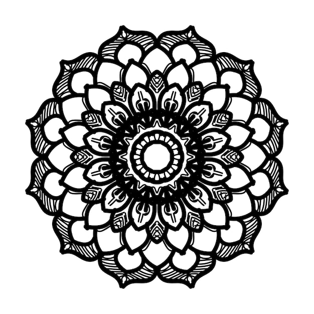 Handgetekende mandala-decoratie in etnisch oosters doodle-ornament