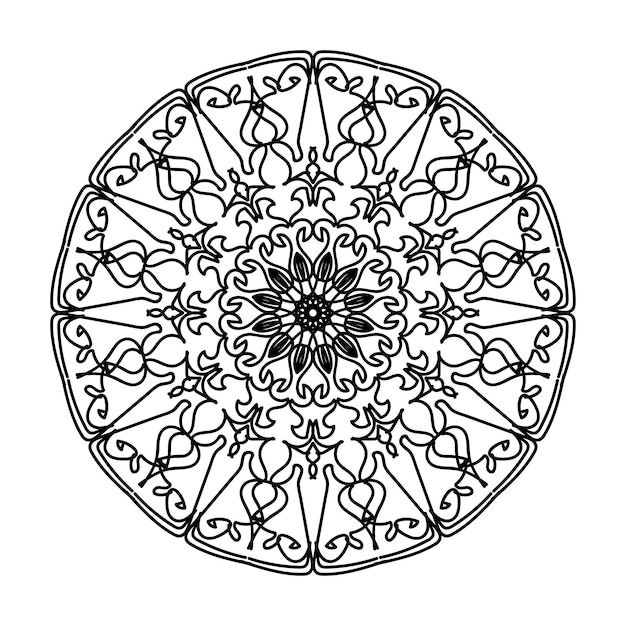 Handgetekende mandala-decoratie in etnisch oosters doodle-ornament