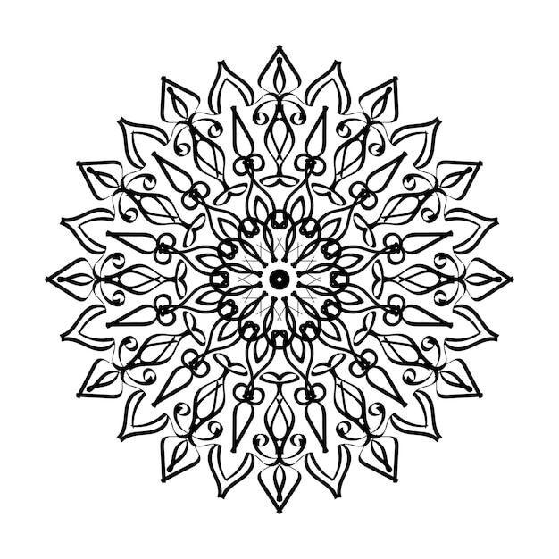 Handgetekende mandala-decoratie in etnisch oosters doodle-ornament