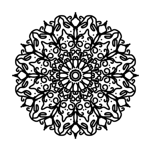 Handgetekende mandala-decoratie in etnisch oosters doodle-ornament