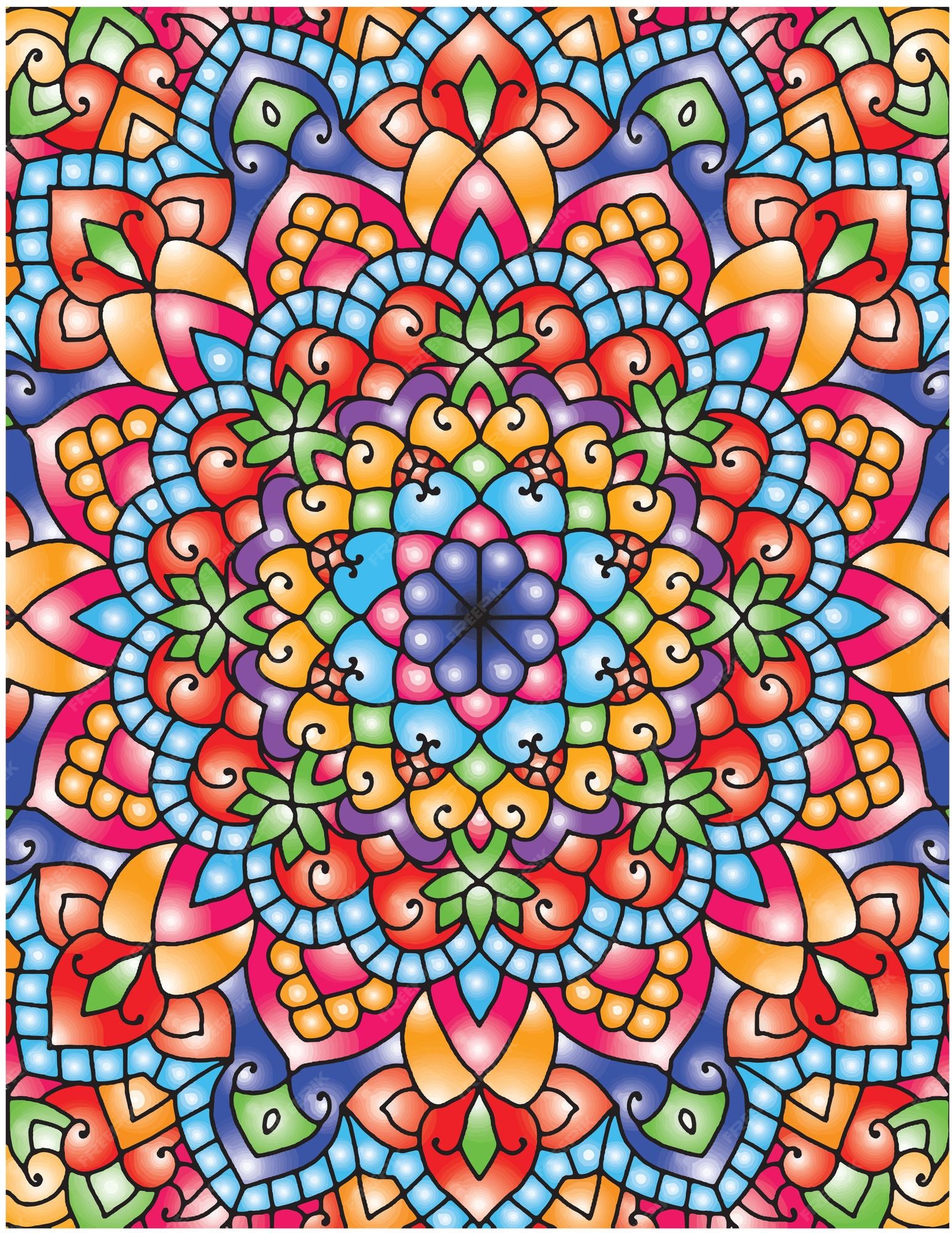 Handgetekende mandala kleurplaten voor volwassen kleurboek. bloemen