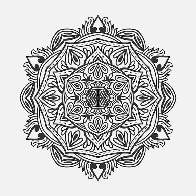 Handgetekende mandala lotusbloemtekening 2