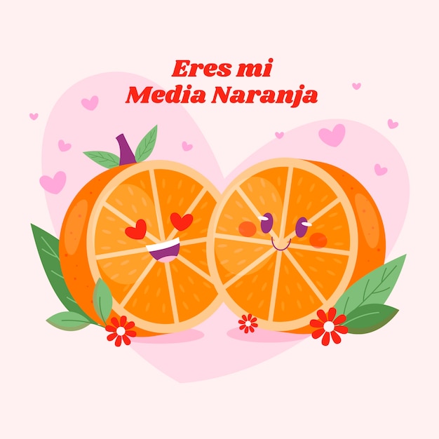 Vector handgetekende media naranja illustratie