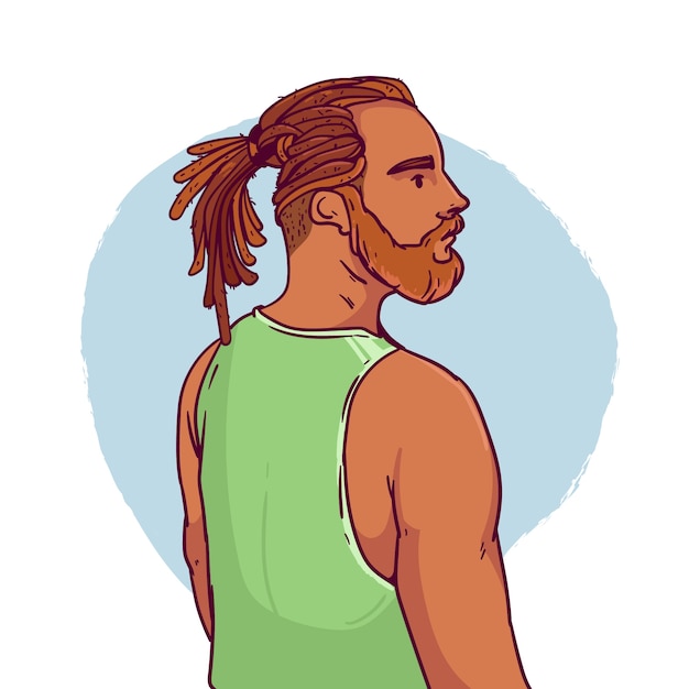 Vector handgetekende mensen met dreadlocks illustratie