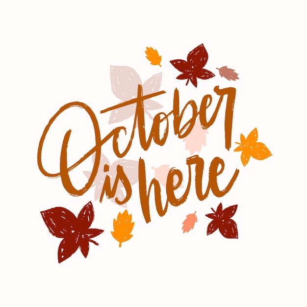 Handgetekende oktober belettering