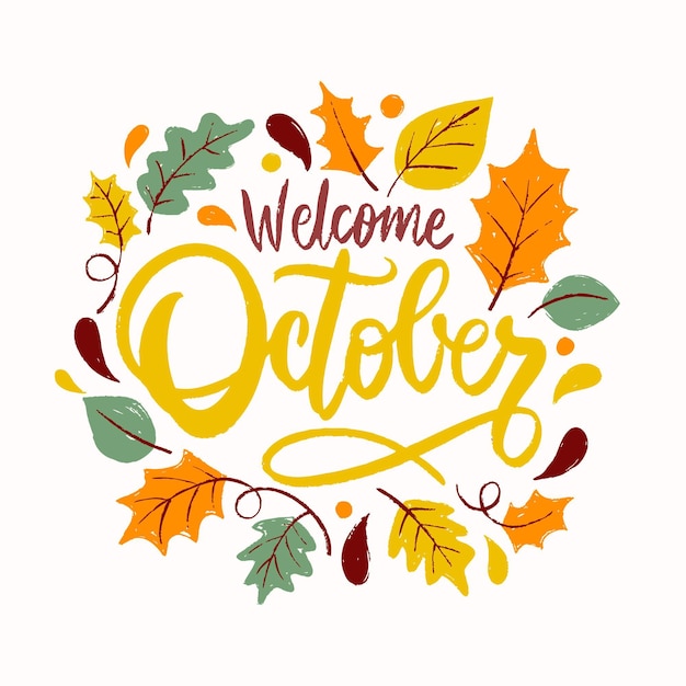 Handgetekende oktober belettering