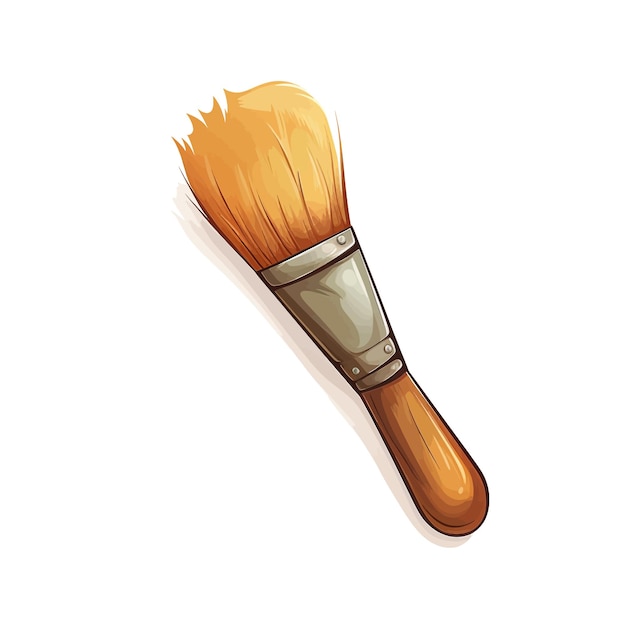 Handgetekende Paint Brush cartoon vector illustratie clipart witte achtergrond