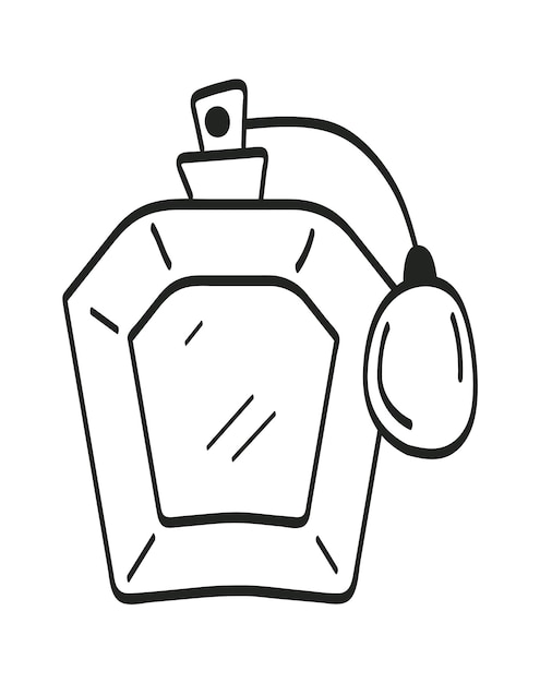 Handgetekende parfumfles vectorillustratie