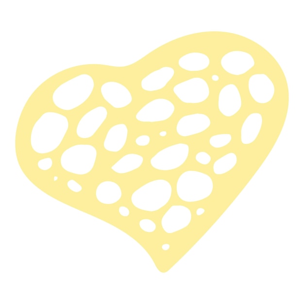 Handgetekende pastel geïsoleerde vector hart op witte achtergrond illustratie van platte hartsymbool grafisch ontwerp in het concept van liefde liefde symbool en embleem voor Valentijnsdag