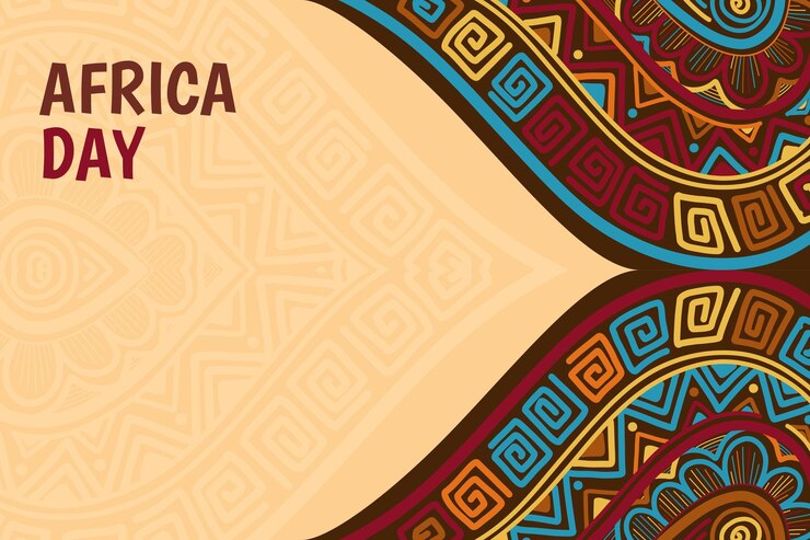 Vector handgetekende patroon afrika dag achtergrond