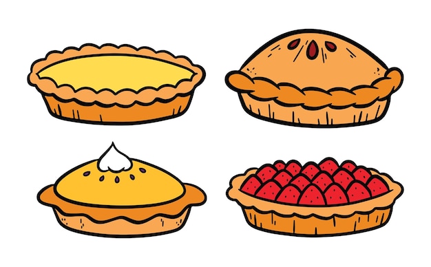 Handgetekende Pie Doodle Vector Illustratie