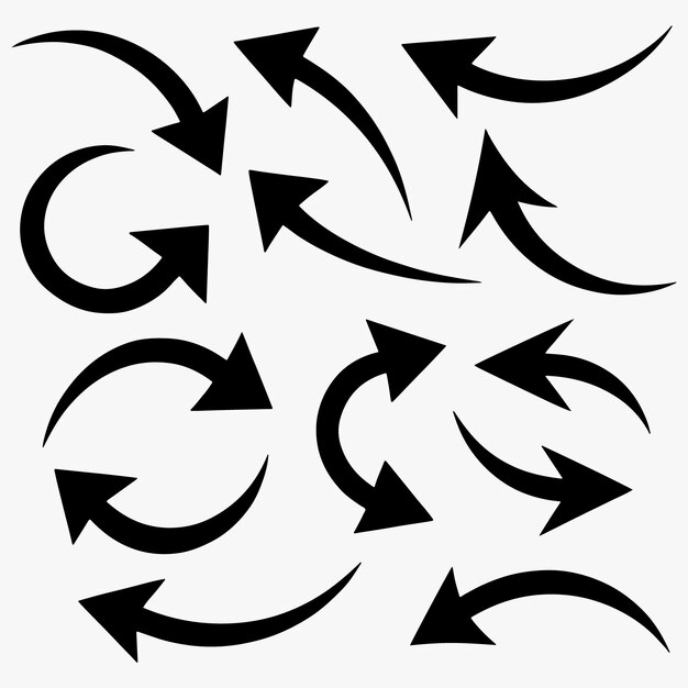 Handgetekende pijlvectorpakket voor creatieve ontwerpen