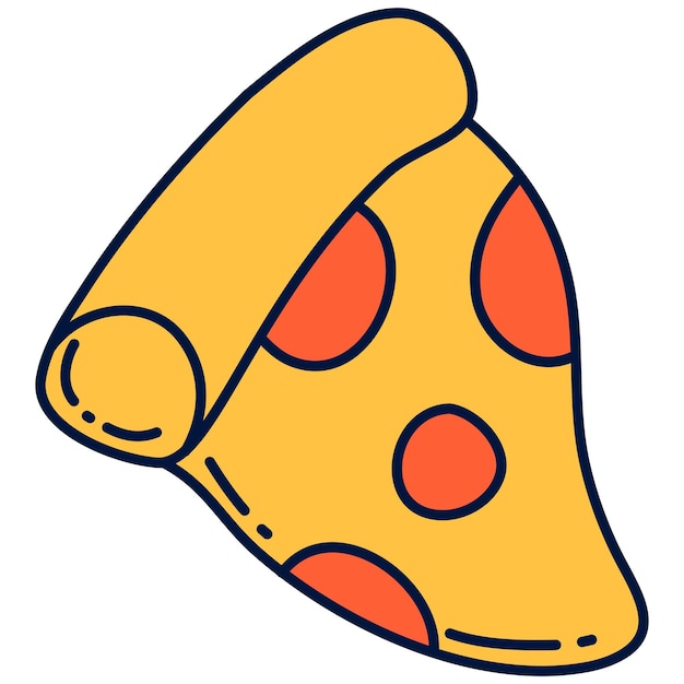 Handgetekende pizza-illustratie