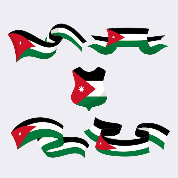 Vector handgetekende platte ontwerp nationale emblemen van jordanië