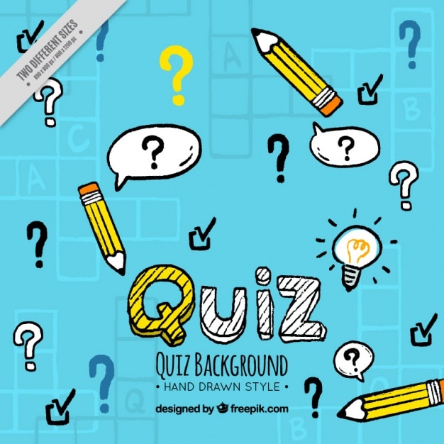 Vector handgetekende quiz achtergrond