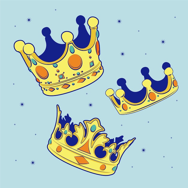 Handgetekende reyes magos kronen collectie