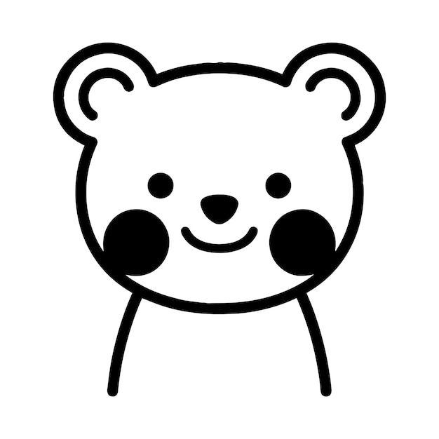 Handgetekende schattige beer in doodle stijl