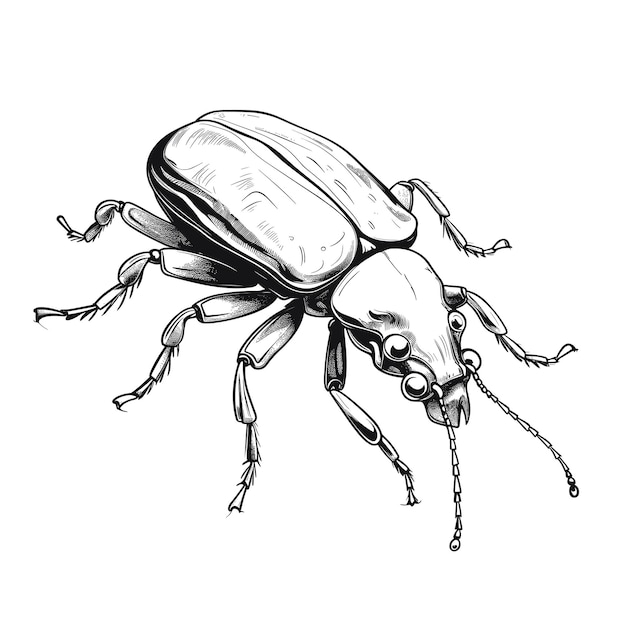 Vector handgetekende schets atlas beetle illustratie