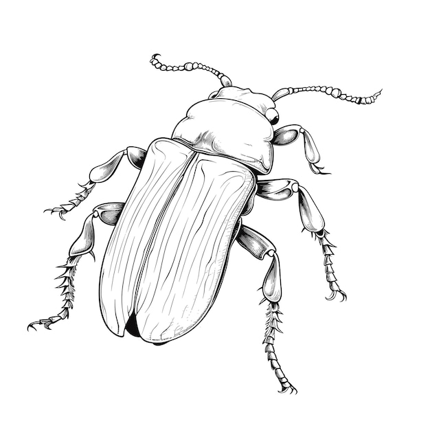 Vector handgetekende schets atlas beetle illustratie