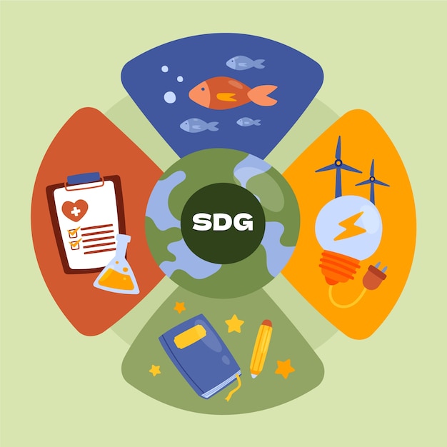 Vector handgetekende sdg-illustratie