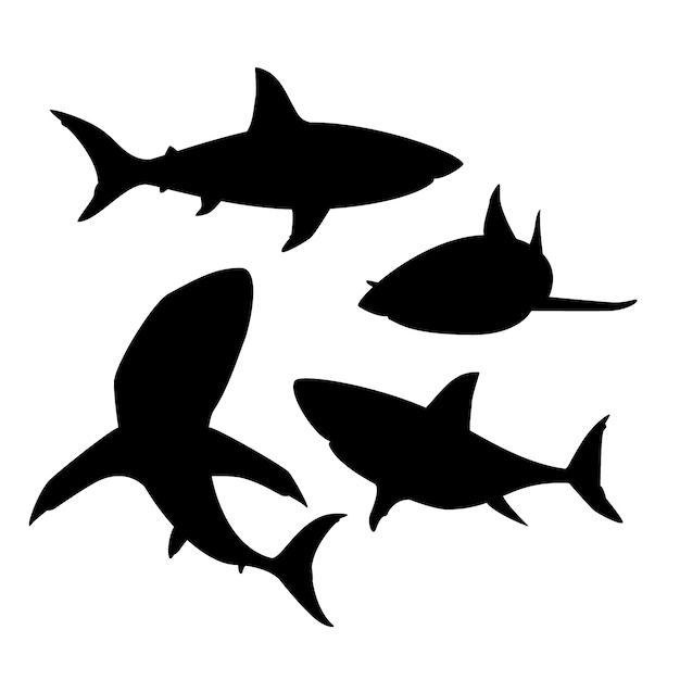 Handgetekende silhouetten van dieren