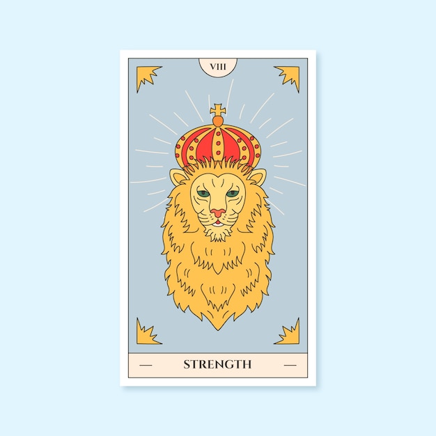 Vector handgetekende tarotkaartillustratie