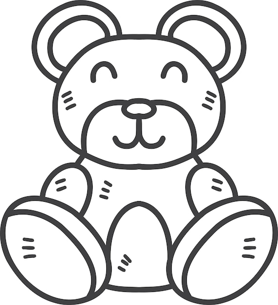 Handgetekende teddybeer ter illustratie van kinderen