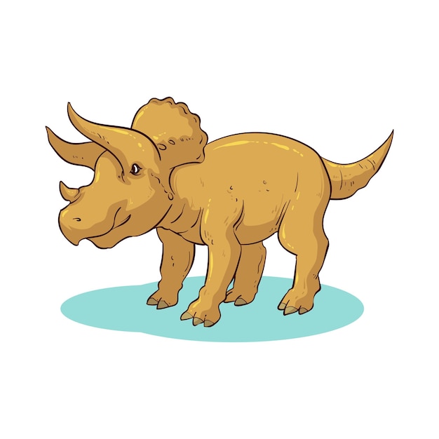 handgetekende triceratops dinosaurus 1