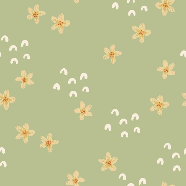 Handgetekende vectorillustratie met bloemen Naadloos patroon voor stoffen papier wallpapers