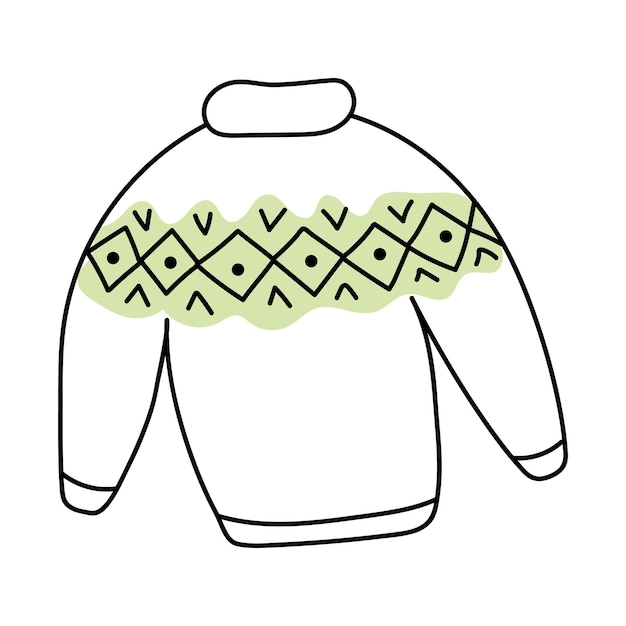 Handgetekende vectorillustratie van een trui