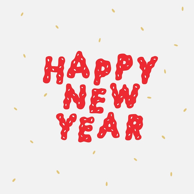 Vector handgetekende vectorillustratie van happy new year 2018 belettering
