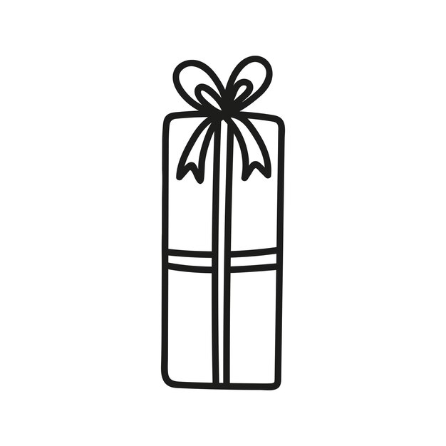 Handgetekende vectorillustratie van het geschenk