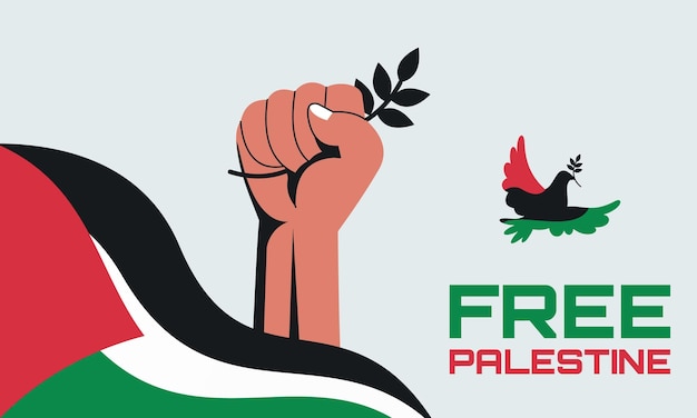 Handgetekende vrije Palestijnen levens zijn belangrijk Concept van Vrijheid en Vrede Illustratie