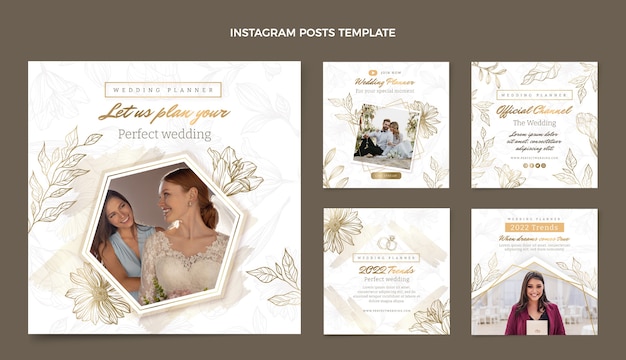 Handgetekende weddingplanner instagram posts