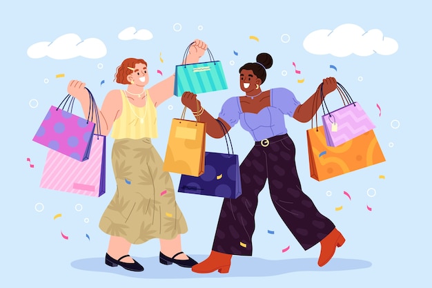Handgetekende winkelillustratie