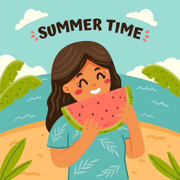 Handgetekende zomerillustratie