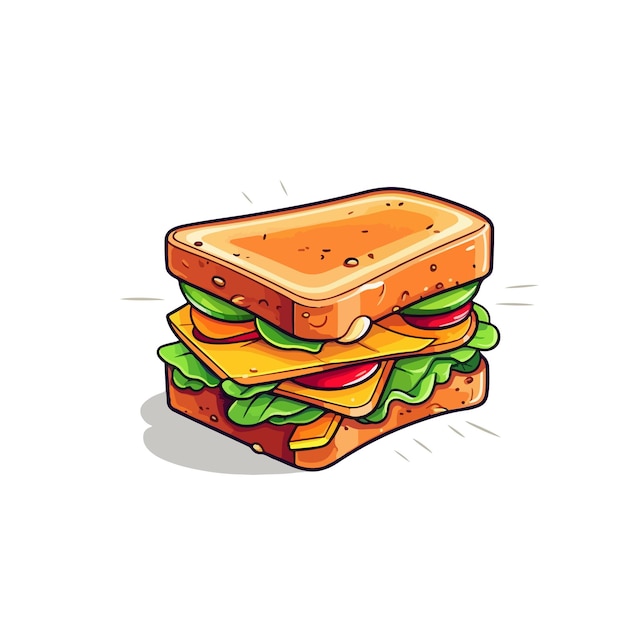 HANDGETROKKEN SANDWICH ILLUSTRATIE