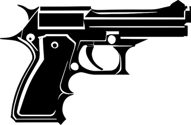 Handgun Logo Monochrome Design Style