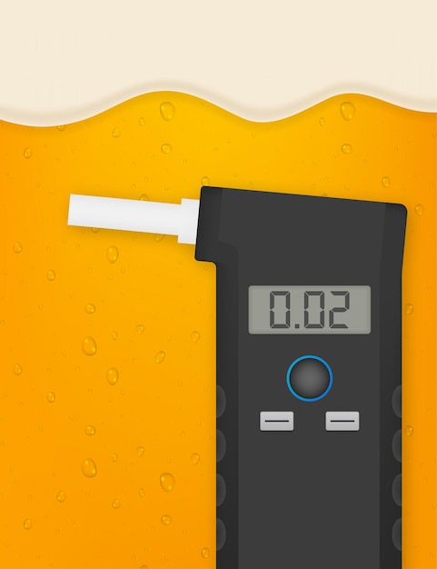 Handheld Breath Alcohol Tester Analyzer Elektronisch apparaat. Vector voorraad illustratie.