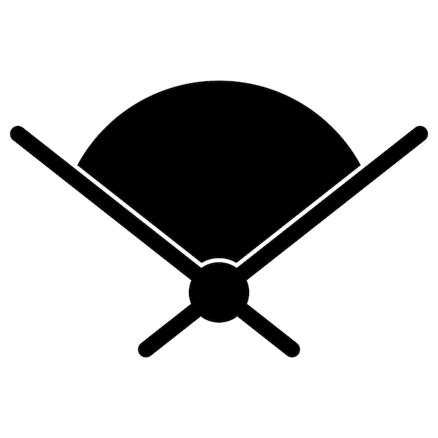 Handheld fan pictogram logo vector ontwerpsjabloon