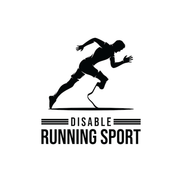 Handicap runner sportwedstrijd logo ontwerp