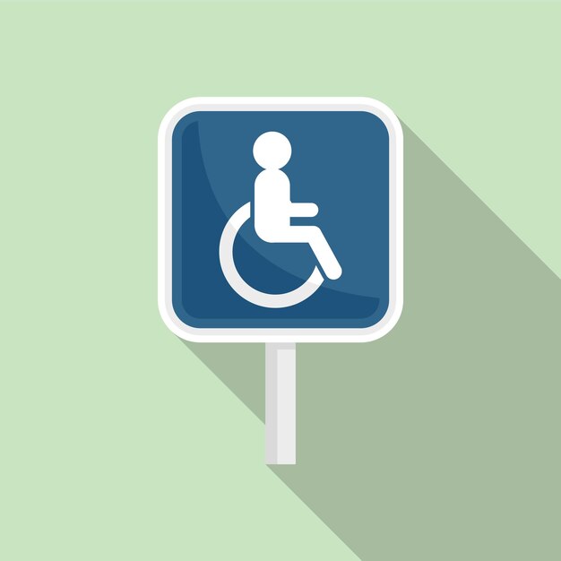 Vector handicapped road sign icon flat illustration of handicapped road sign vector icon for web design