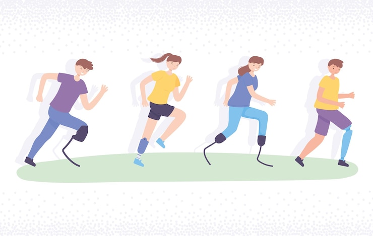 Vector handicapped sport exercise