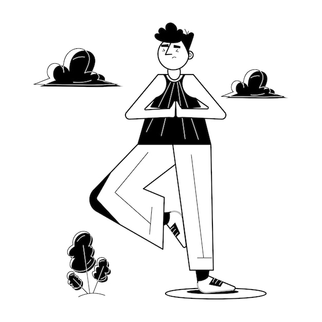 Handige glyph-illustratie van meditatie