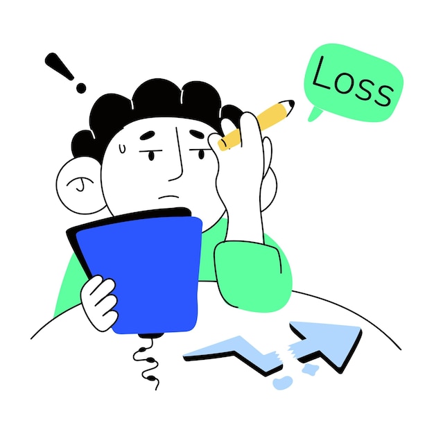 Handige mini-illustratie met een doodle-stijl van verliesspanning