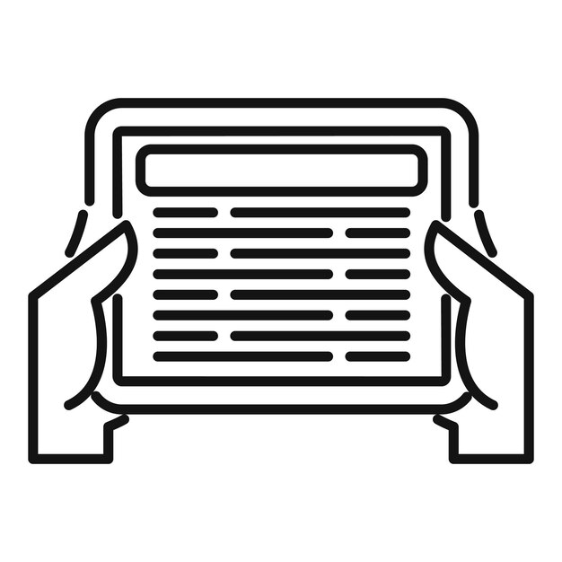 電子書籍 アイコンの概要ベクトル デジタル情報の読み取り