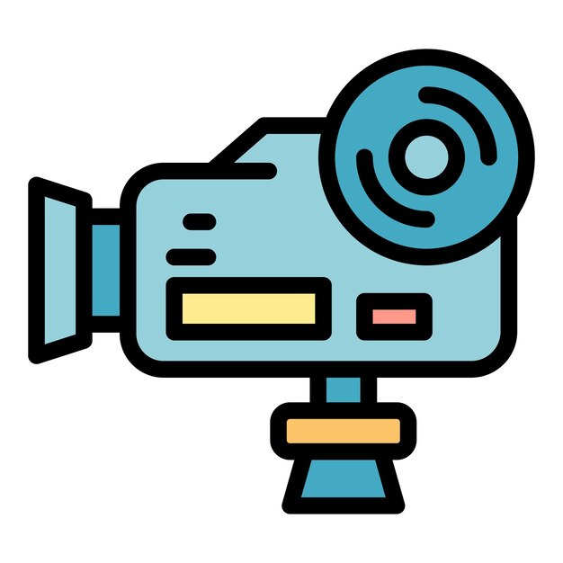 Vector handle reportage camera icon outline handle reportage camera vector icon color flat isolated