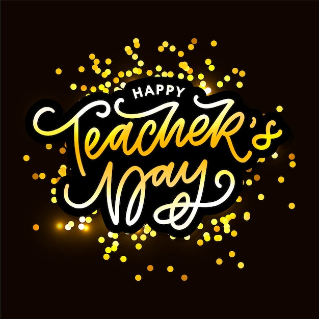 Handlettering happy teachers day vector illustration great holiday gift card for the teachers day